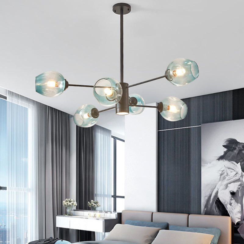 Globe Chandelier Pendant Light Contemporary Style Glass Hanging Light Fixtures for Living Room Clearhalo 'Ceiling Lights' 'Chandeliers' 'Modern Chandeliers' 'Modern' Lighting' 2569544