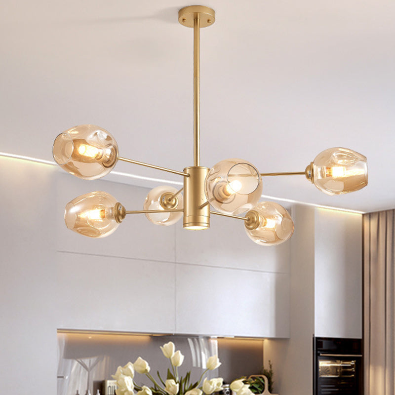 Globe Chandelier Pendant Light Contemporary Style Glass Hanging Light Fixtures for Living Room Clearhalo 'Ceiling Lights' 'Chandeliers' 'Modern Chandeliers' 'Modern' Lighting' 2569545