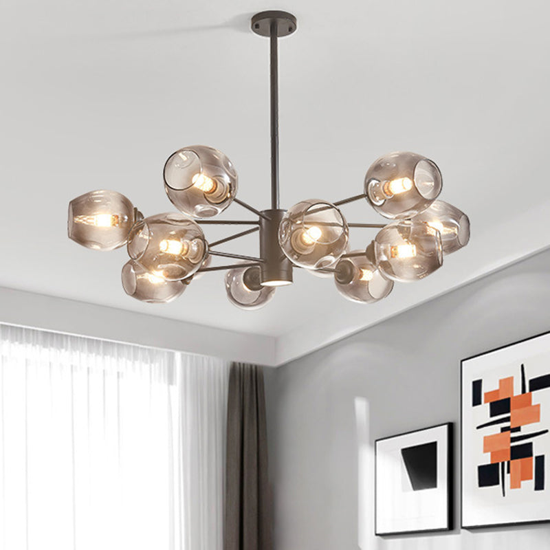 Globe Chandelier Pendant Light Contemporary Style Glass Hanging Light Fixtures for Living Room Clearhalo 'Ceiling Lights' 'Chandeliers' 'Modern Chandeliers' 'Modern' Lighting' 2569547