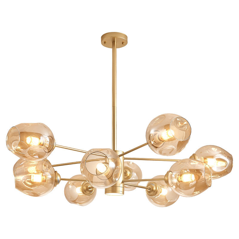 Globe Chandelier Pendant Light Contemporary Style Glass Hanging Light Fixtures for Living Room Clearhalo 'Ceiling Lights' 'Chandeliers' 'Modern Chandeliers' 'Modern' Lighting' 2569549