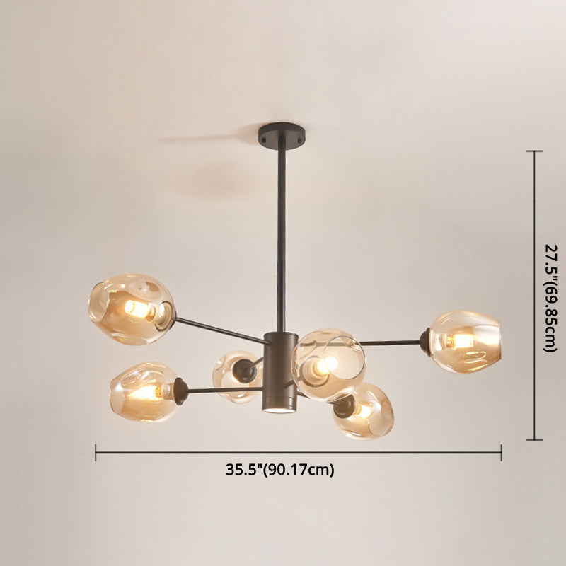 Globe Chandelier Pendant Light Contemporary Style Glass Hanging Light Fixtures for Living Room Clearhalo 'Ceiling Lights' 'Chandeliers' 'Modern Chandeliers' 'Modern' Lighting' 2569551