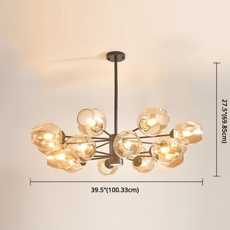Globe Chandelier Pendant Light Contemporary Style Glass Hanging Light Fixtures for Living Room Clearhalo 'Ceiling Lights' 'Chandeliers' 'Modern Chandeliers' 'Modern' Lighting' 2569553
