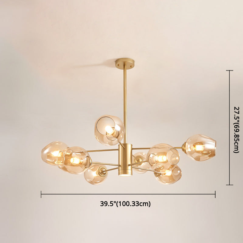 Globe Chandelier Pendant Light Contemporary Style Glass Hanging Light Fixtures for Living Room Clearhalo 'Ceiling Lights' 'Chandeliers' 'Modern Chandeliers' 'Modern' Lighting' 2569556