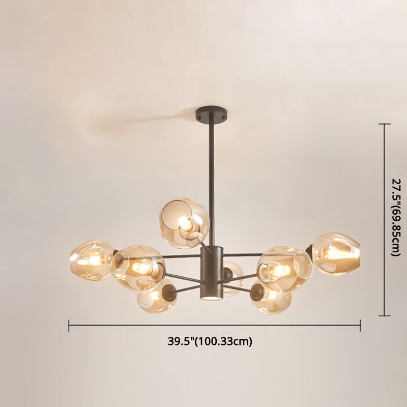 Globe Chandelier Pendant Light Contemporary Style Glass Hanging Light Fixtures for Living Room Clearhalo 'Ceiling Lights' 'Chandeliers' 'Modern Chandeliers' 'Modern' Lighting' 2569558