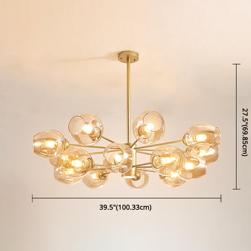 Globe Chandelier Pendant Light Contemporary Style Glass Hanging Light Fixtures for Living Room Clearhalo 'Ceiling Lights' 'Chandeliers' 'Modern Chandeliers' 'Modern' Lighting' 2569560