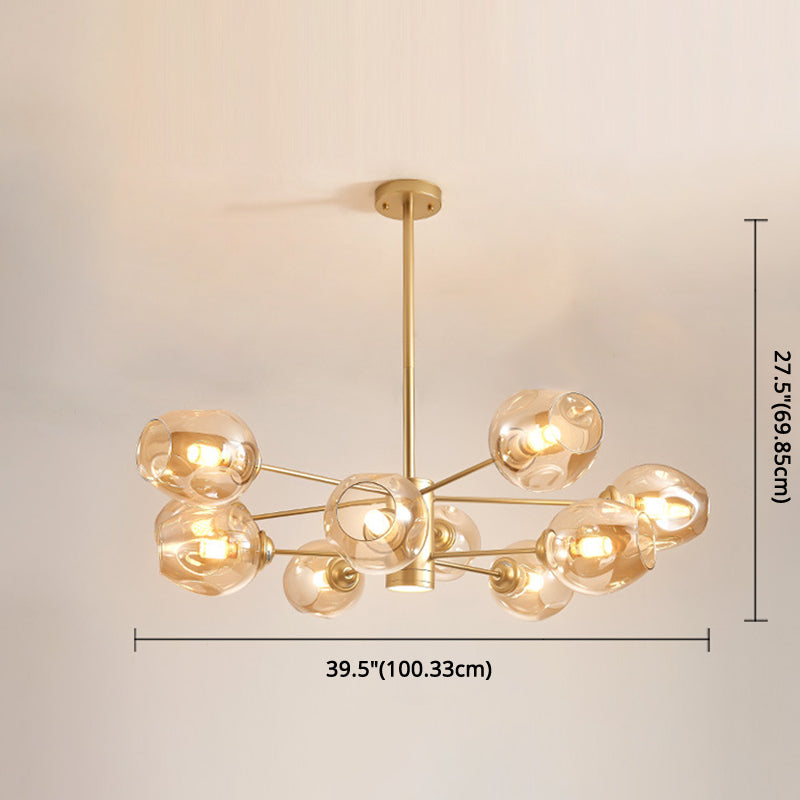 Globe Chandelier Pendant Light Contemporary Style Glass Hanging Light Fixtures for Living Room Clearhalo 'Ceiling Lights' 'Chandeliers' 'Modern Chandeliers' 'Modern' Lighting' 2569561