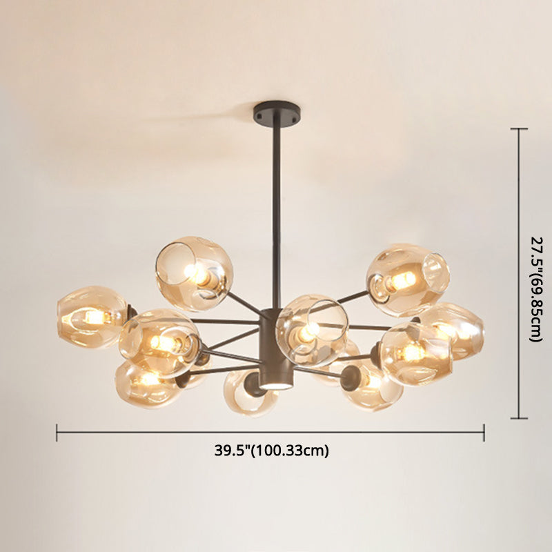 Globe Chandelier Pendant Light Contemporary Style Glass Hanging Light Fixtures for Living Room Clearhalo 'Ceiling Lights' 'Chandeliers' 'Modern Chandeliers' 'Modern' Lighting' 2569562