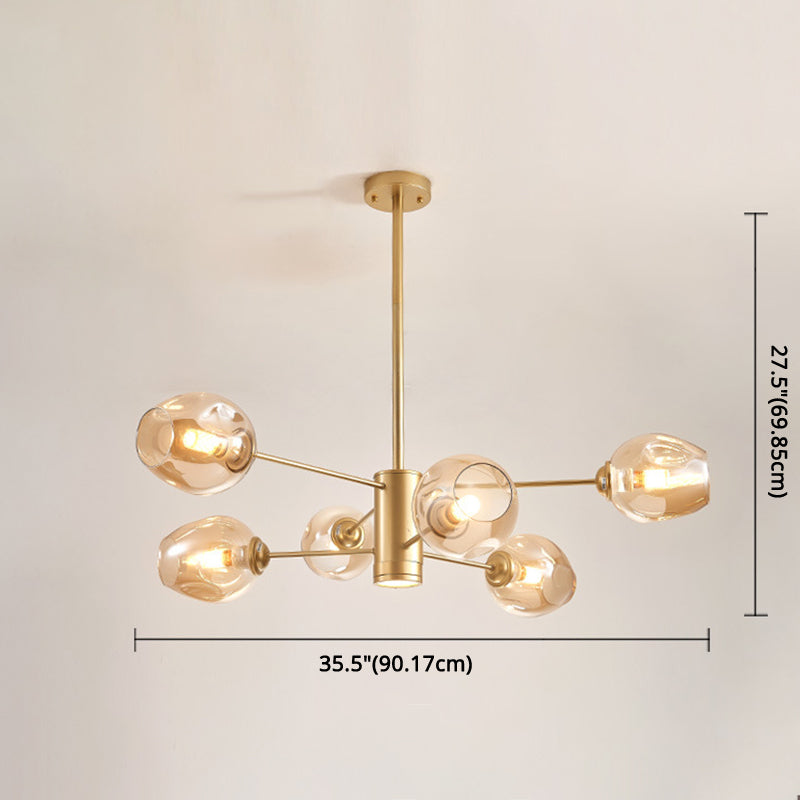 Globe Chandelier Pendant Light Contemporary Style Glass Hanging Light Fixtures for Living Room Clearhalo 'Ceiling Lights' 'Chandeliers' 'Modern Chandeliers' 'Modern' Lighting' 2569563