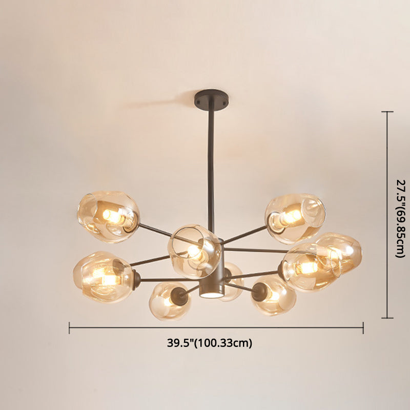 Globe Chandelier Pendant Light Contemporary Style Glass Hanging Light Fixtures for Living Room Clearhalo 'Ceiling Lights' 'Chandeliers' 'Modern Chandeliers' 'Modern' Lighting' 2569564
