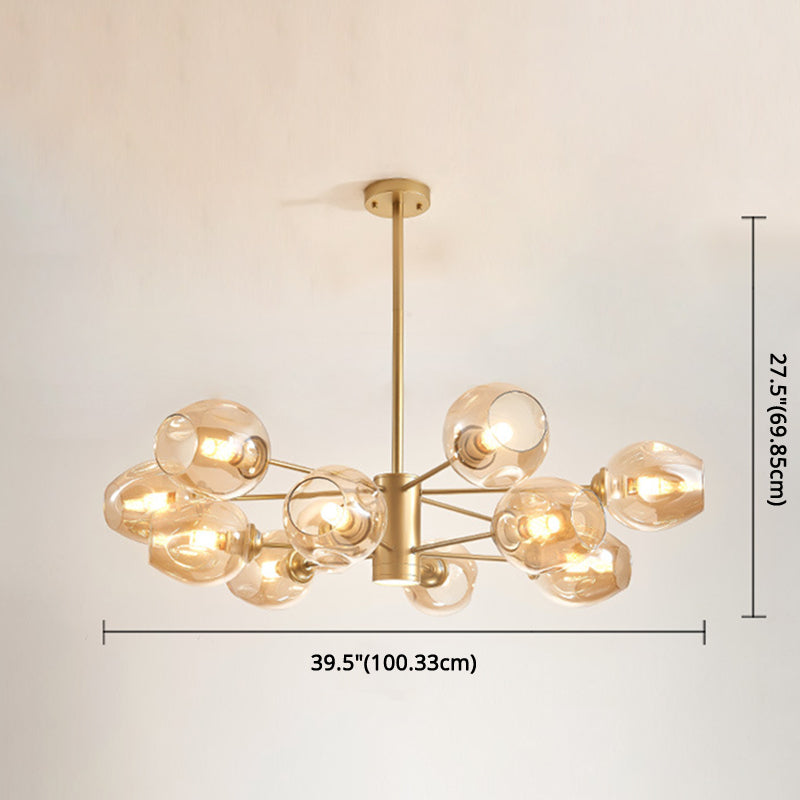 Globe Chandelier Pendant Light Contemporary Style Glass Hanging Light Fixtures for Living Room Clearhalo 'Ceiling Lights' 'Chandeliers' 'Modern Chandeliers' 'Modern' Lighting' 2569565