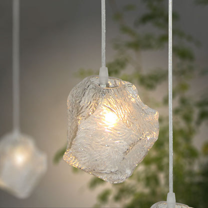 Ice Hanging Ceiling Light Minimalist Clear Glass 1 Light Dinging Room Pendant Lamp Clear Clearhalo 'Ceiling Lights' 'Glass shade' 'Glass' 'Modern Pendants' 'Modern' 'Pendant Lights' 'Pendants' Lighting' 257016