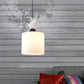Cylinder Tea Bar Pendant Light Fixture White Glass 1 Light Simple Style Hanging Lamp Kit Clearhalo 'Ceiling Lights' 'Glass shade' 'Glass' 'Modern Pendants' 'Modern' 'Pendant Lights' 'Pendants' Lighting' 257060