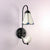 White Glass Cone Sconce Light Tiffany 1 Head Black Wall Mount Light with Trumpet/Violin/Bird Decoration White Bird Clearhalo 'Industrial' 'Middle century wall lights' 'Tiffany wall lights' 'Tiffany' 'Wall Lamps & Sconces' 'Wall Lights' Lighting' 25720