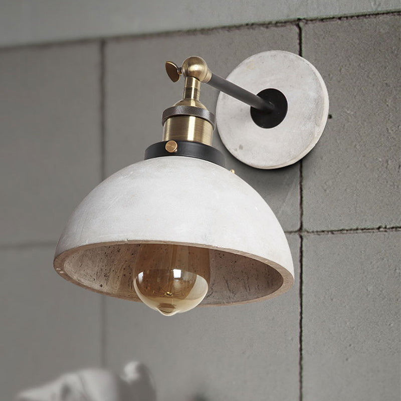 Cone/Cylinder/Bowl Bedroom Wall Mounted Light Cement 1 Head Industrial Style Angle Adjustable Wall Sconce in Grey Grey Bowl Clearhalo 'Art deco wall lights' 'Cast Iron' 'Glass' 'Industrial wall lights' 'Industrial' 'Middle century wall lights' 'Modern' 'Rustic wall lights' 'Tiffany' 'Traditional wall lights' 'Wall Lamps & Sconces' 'Wall Lights' Lighting' 257256