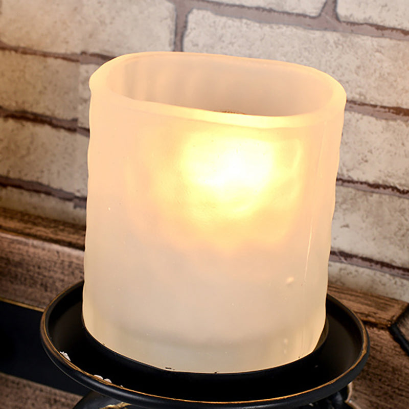 Candle Wall Lamp Country Style Opal Glass 1/2-Bulb Black and Gold Sconce Light with Resin Anchor Design Clearhalo 'Art deco wall lights' 'Cast Iron' 'Glass' 'Industrial wall lights' 'Industrial' 'Middle century wall lights' 'Modern' 'Rustic wall lights' 'Tiffany' 'Traditional wall lights' 'Wall Lamps & Sconces' 'Wall Lights' Lighting' 257431