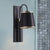 Tapered Bedroom Wall Sconce Black Fabric 1 Light Vintage Stylish Wall Mount Lighting with Gooseneck Arm Black Clearhalo 'Art deco wall lights' 'Cast Iron' 'Glass' 'Industrial wall lights' 'Industrial' 'Middle century wall lights' 'Modern' 'Rustic wall lights' 'Tiffany' 'Traditional wall lights' 'Wall Lamps & Sconces' 'Wall Lights' Lighting' 257439