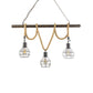 Global/Bottle Restaurant Island Pendant Light Iron 3 Lights Retro Style Black Ceiling Light with Hanging Rope Clearhalo 'Ceiling Lights' 'Island Lights' Lighting' 257591