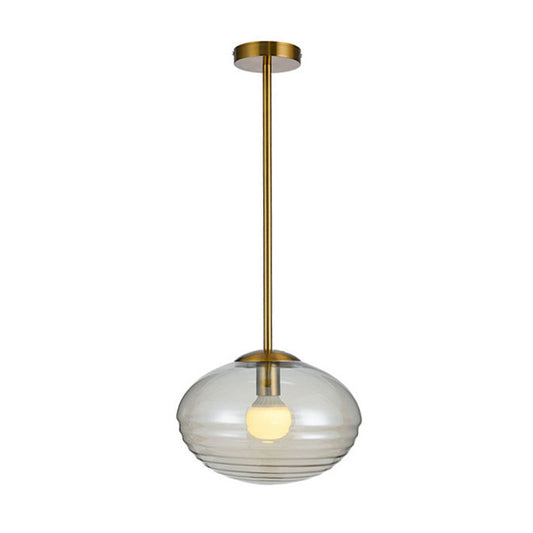 Clear Prism Glass Oval Hanging Ceiling Light Postmodern 1 Head Gold Hanging Lamp Clearhalo 'Ceiling Lights' 'Chandeliers' 'Glass shade' 'Glass' 'Modern Pendants' 'Modern' 'Pendant Lights' 'Pendants' Lighting' 257614