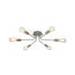 Industrial Style Branch Semi Mount Lighting Metallic 6 Lights Ceiling Flush Mount with Exposed Bulb in Brass/Nickel Clearhalo 'Ceiling Lights' 'Close To Ceiling Lights' 'Close to ceiling' 'Semi-flushmount' Lighting' 257642
