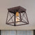 Metal Squared Frame Flush Light Industrial Style 2 Bulbs Coffee Ceiling Light Fixture for Restaurant, 10"/12" Wide Coffee 10" Clearhalo 'Ceiling Lights' 'Close To Ceiling Lights' 'Close to ceiling' 'Flush mount' 'Industrial Flush Mount' Lighting' 257684