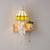 Tiffany Scalloped Wall Mount Fixture Stained Glass 1 Light Wall Sconce with Cupid Decoration in Yellow/Orange/Green/Clear/Blue Yellow Clearhalo 'Industrial' 'Middle century wall lights' 'Tiffany wall lights' 'Tiffany' 'Wall Lamps & Sconces' 'Wall Lights' Lighting' 25777