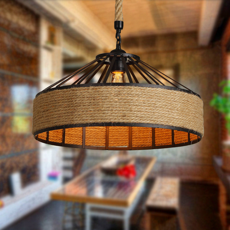 1 Light Cage Flared Hanging Lights Retro Industrial Metal Light Pendant for Restaurant Clearhalo 'Art Deco Pendants' 'Cast Iron' 'Ceiling Lights' 'Ceramic' 'Crystal' 'Industrial Pendants' 'Industrial' 'Metal' 'Middle Century Pendants' 'Pendant Lights' 'Pendants' 'Tiffany' Lighting' 2578767