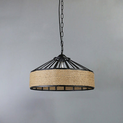 1 Light Cage Flared Hanging Lights Retro Industrial Metal Light Pendant for Restaurant Flaxen Chain Clearhalo 'Art Deco Pendants' 'Cast Iron' 'Ceiling Lights' 'Ceramic' 'Crystal' 'Industrial Pendants' 'Industrial' 'Metal' 'Middle Century Pendants' 'Pendant Lights' 'Pendants' 'Tiffany' Lighting' 2578768