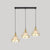 3 Lights Diamond Cage Multi Pendant Light Creative Industrial Metal Multi-Light Pendant for Restaurant Gold Linear Clearhalo 'Ceiling Lights' 'Modern Pendants' 'Modern' 'Pendant Lights' 'Pendants' Lighting' 2578815
