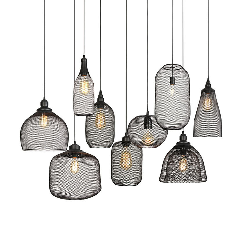 1 Light Wire Mesh Light Pendant Nordic Industrial Style Metal Hanging Lights for Bar Clearhalo 'Art Deco Pendants' 'Black' 'Cast Iron' 'Ceiling Lights' 'Ceramic' 'Crystal' 'Industrial Pendants' 'Industrial' 'Metal' 'Middle Century Pendants' 'Pendant Lights' 'Pendants' 'Rustic Pendants' 'Tiffany' Lighting' 2578845