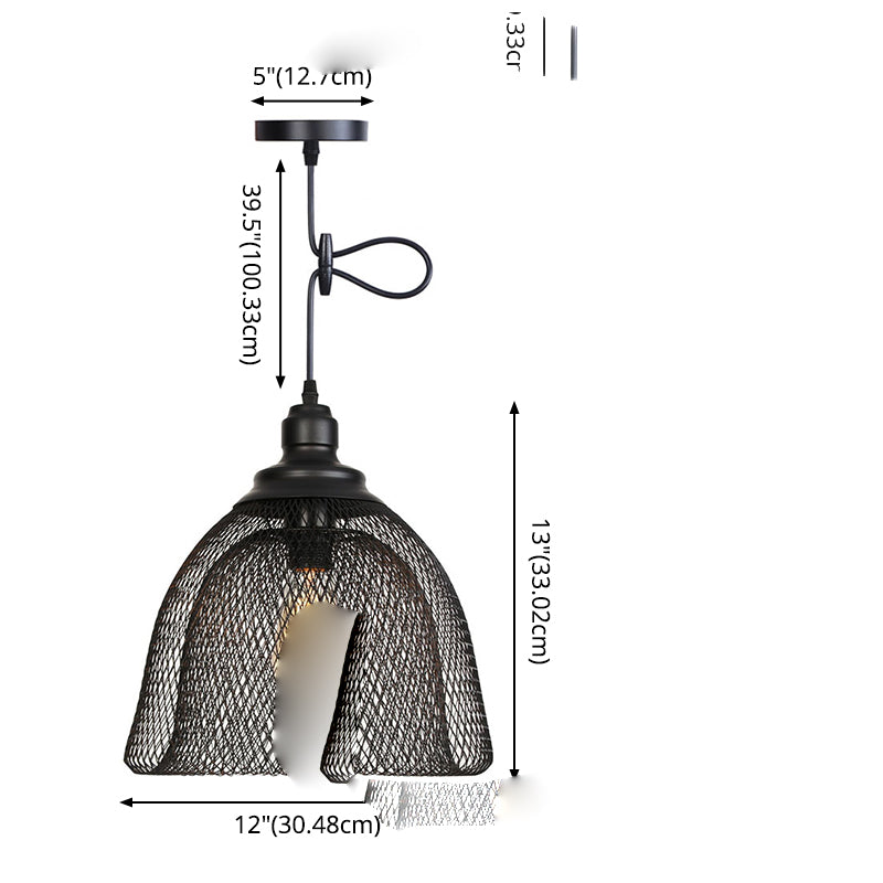 1 Light Wire Mesh Light Pendant Nordic Industrial Style Metal Hanging Lights for Bar Clearhalo 'Art Deco Pendants' 'Black' 'Cast Iron' 'Ceiling Lights' 'Ceramic' 'Crystal' 'Industrial Pendants' 'Industrial' 'Metal' 'Middle Century Pendants' 'Pendant Lights' 'Pendants' 'Rustic Pendants' 'Tiffany' Lighting' 2578858