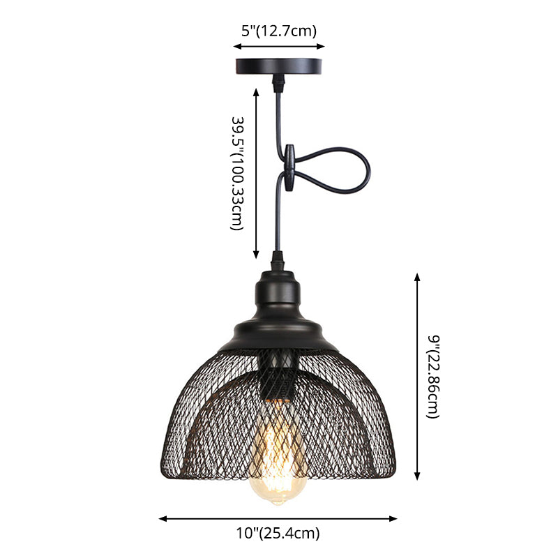 1 Light Wire Mesh Light Pendant Nordic Industrial Style Metal Hanging Lights for Bar Clearhalo 'Art Deco Pendants' 'Black' 'Cast Iron' 'Ceiling Lights' 'Ceramic' 'Crystal' 'Industrial Pendants' 'Industrial' 'Metal' 'Middle Century Pendants' 'Pendant Lights' 'Pendants' 'Rustic Pendants' 'Tiffany' Lighting' 2578868