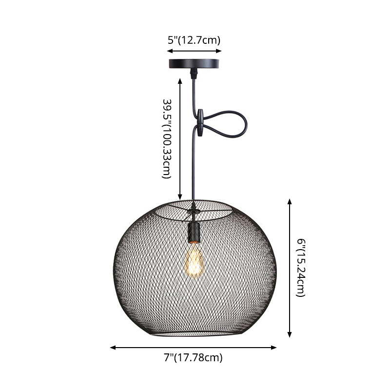 1 Light Wire Mesh Light Pendant Nordic Industrial Style Metal Hanging Lights for Bar Clearhalo 'Art Deco Pendants' 'Black' 'Cast Iron' 'Ceiling Lights' 'Ceramic' 'Crystal' 'Industrial Pendants' 'Industrial' 'Metal' 'Middle Century Pendants' 'Pendant Lights' 'Pendants' 'Rustic Pendants' 'Tiffany' Lighting' 2578871