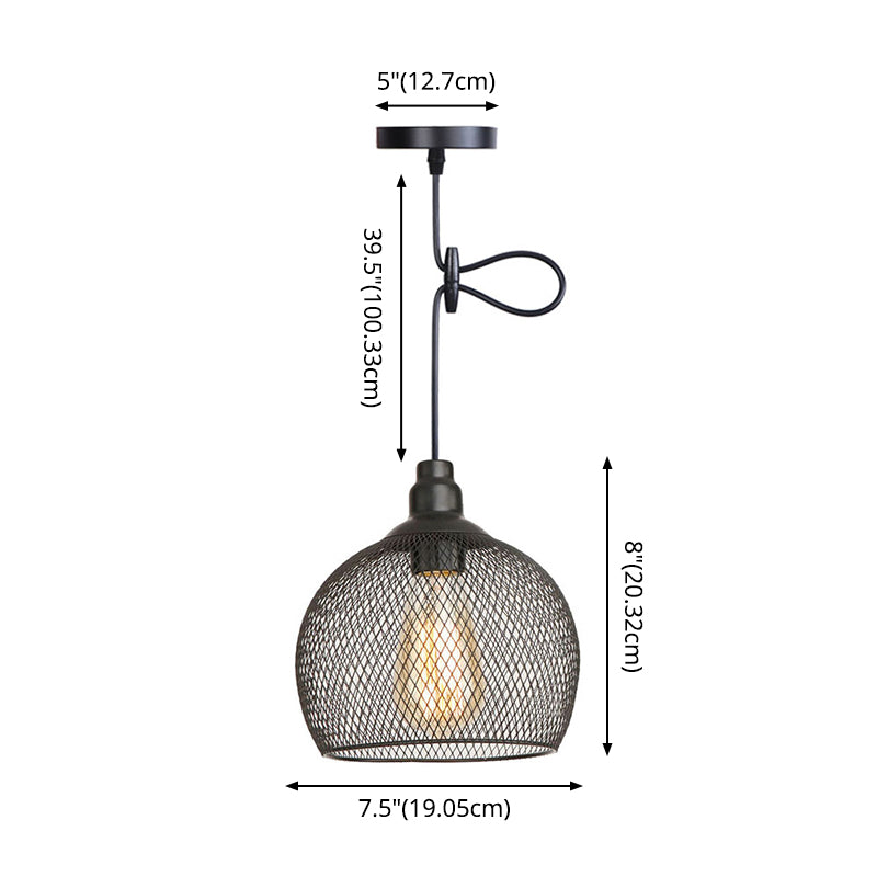 1 Light Wire Mesh Light Pendant Nordic Industrial Style Metal Hanging Lights for Bar Clearhalo 'Art Deco Pendants' 'Black' 'Cast Iron' 'Ceiling Lights' 'Ceramic' 'Crystal' 'Industrial Pendants' 'Industrial' 'Metal' 'Middle Century Pendants' 'Pendant Lights' 'Pendants' 'Rustic Pendants' 'Tiffany' Lighting' 2578872
