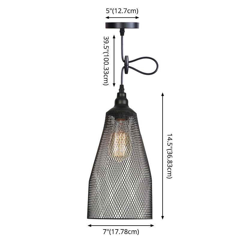 1 Light Wire Mesh Light Pendant Nordic Industrial Style Metal Hanging Lights for Bar Clearhalo 'Art Deco Pendants' 'Black' 'Cast Iron' 'Ceiling Lights' 'Ceramic' 'Crystal' 'Industrial Pendants' 'Industrial' 'Metal' 'Middle Century Pendants' 'Pendant Lights' 'Pendants' 'Rustic Pendants' 'Tiffany' Lighting' 2578873