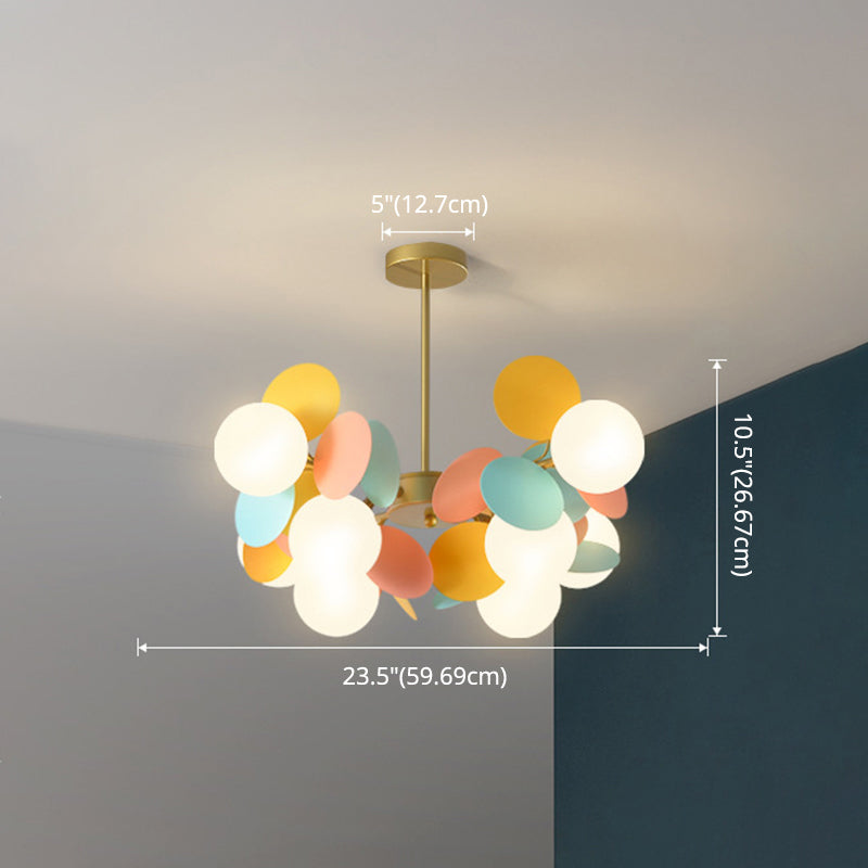 Balloon Hanging Light Fixtures Cartoon Metallic Drop Pendant with Glass Shade for Bedroom Clearhalo 'Ceiling Lights' 'Pendant Lights' 'Pendants' Lighting' 2579121