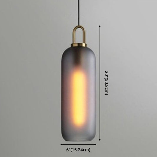 Contemporary Blown Glass Pendant Light 1-Light Hanging Pendant Lighting For Bedroom Clearhalo 'Ceiling Lights' 'Glass shade' 'Glass' 'Modern Pendants' 'Modern' 'Pendant Lights' 'Pendants' Lighting' 2579300