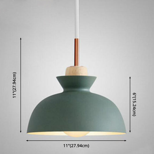 1-Light Wooden Top Pendant Lamp Nordic Modern Style Metal Restaurant Hanging Lamp Clearhalo 'Ceiling Lights' 'Modern Pendants' 'Modern' 'Pendant Lights' 'Pendants' Lighting' 2579383