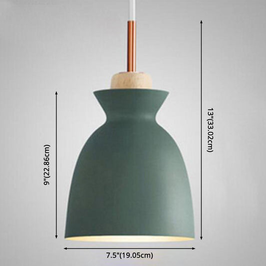 1-Light Wooden Top Pendant Lamp Nordic Modern Style Metal Restaurant Hanging Lamp Clearhalo 'Ceiling Lights' 'Modern Pendants' 'Modern' 'Pendant Lights' 'Pendants' Lighting' 2579390