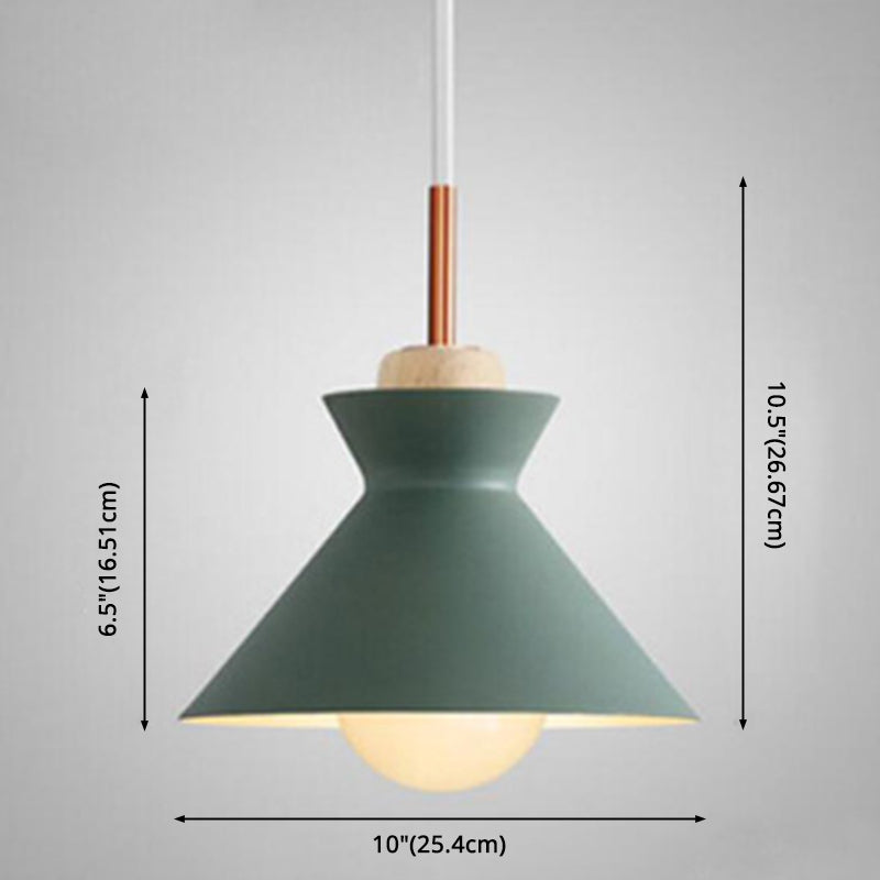 1-Light Wooden Top Pendant Lamp Nordic Modern Style Metal Restaurant Hanging Lamp Clearhalo 'Ceiling Lights' 'Modern Pendants' 'Modern' 'Pendant Lights' 'Pendants' Lighting' 2579391