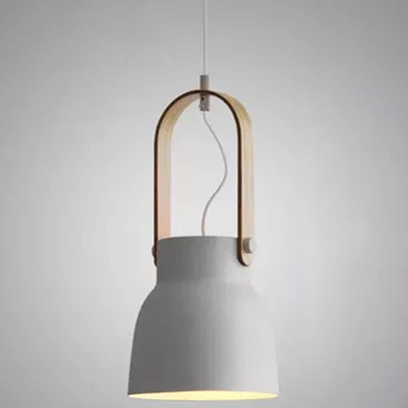1-Light Upside Down Trifle Pendant Lamp Nordic Modern Style Metal Restaurant Hanging Lamp White 7.5" Clearhalo 'Ceiling Lights' 'Modern Pendants' 'Modern' 'Pendant Lights' 'Pendants' Lighting' 2579452