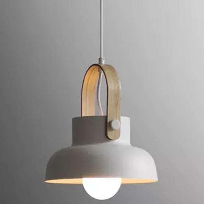 1-Light Upside Down Trifle Pendant Lamp Nordic Modern Style Metal Restaurant Hanging Lamp White 9" Clearhalo 'Ceiling Lights' 'Modern Pendants' 'Modern' 'Pendant Lights' 'Pendants' Lighting' 2579460