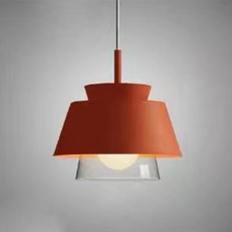 Modern Upside Down Trifle Pendant Light Metal Macarons 1-Light Pendant Lighting for Dining Room Table Orange Clearhalo 'Ceiling Lights' 'Modern Pendants' 'Modern' 'Pendant Lights' 'Pendants' Lighting' 2579489