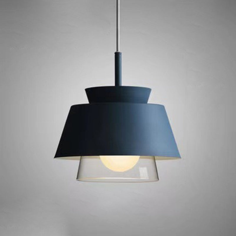 Modern Upside Down Trifle Pendant Light Metal Macarons 1-Light Pendant Lighting for Dining Room Table Blue Clearhalo 'Ceiling Lights' 'Modern Pendants' 'Modern' 'Pendant Lights' 'Pendants' Lighting' 2579494
