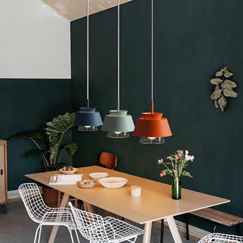 Modern Upside Down Trifle Pendant Light Metal Macarons 1-Light Pendant Lighting for Dining Room Table Clearhalo 'Ceiling Lights' 'Modern Pendants' 'Modern' 'Pendant Lights' 'Pendants' Lighting' 2579495