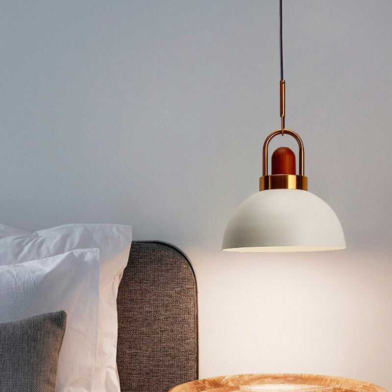 1-Light Bowl Pendant Lamp Nordic Macarons Style Metal Restaurant Hanging Lamp Clearhalo 'Ceiling Lights' 'Modern Pendants' 'Modern' 'Pendant Lights' 'Pendants' Lighting' 2579512