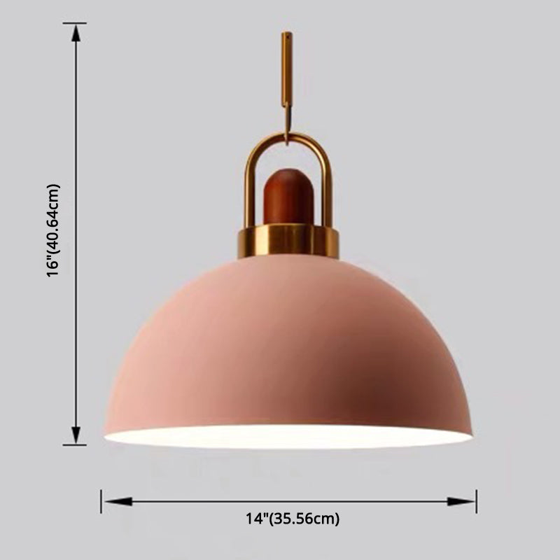 1-Light Bowl Pendant Lamp Nordic Macarons Style Metal Restaurant Hanging Lamp Clearhalo 'Ceiling Lights' 'Modern Pendants' 'Modern' 'Pendant Lights' 'Pendants' Lighting' 2579524