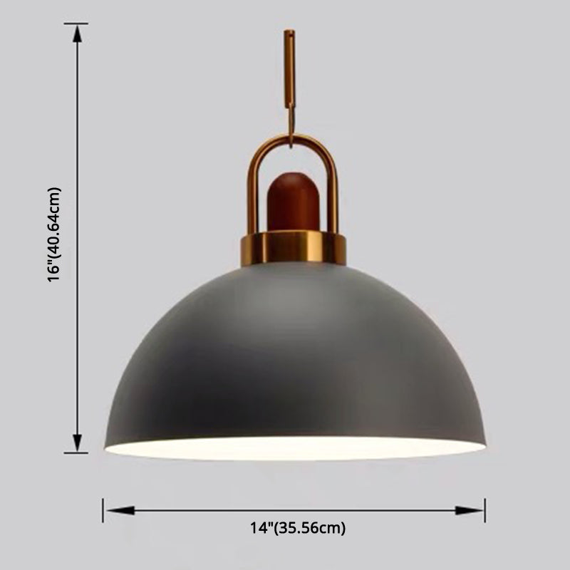 1-Light Bowl Pendant Lamp Nordic Macarons Style Metal Restaurant Hanging Lamp Clearhalo 'Ceiling Lights' 'Modern Pendants' 'Modern' 'Pendant Lights' 'Pendants' Lighting' 2579528