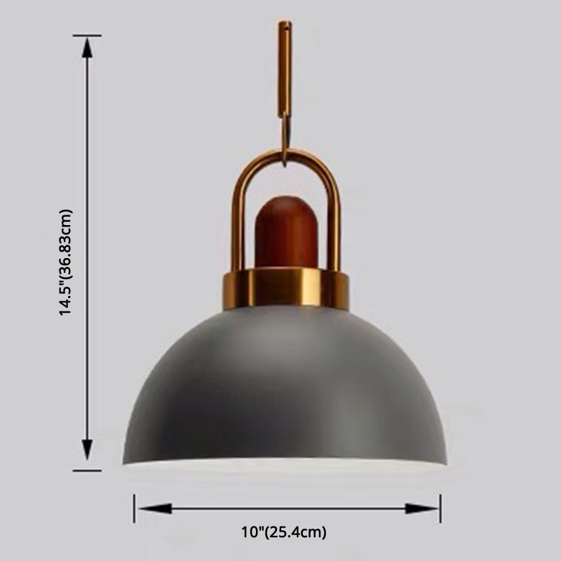 1-Light Bowl Pendant Lamp Nordic Macarons Style Metal Restaurant Hanging Lamp Clearhalo 'Ceiling Lights' 'Modern Pendants' 'Modern' 'Pendant Lights' 'Pendants' Lighting' 2579530