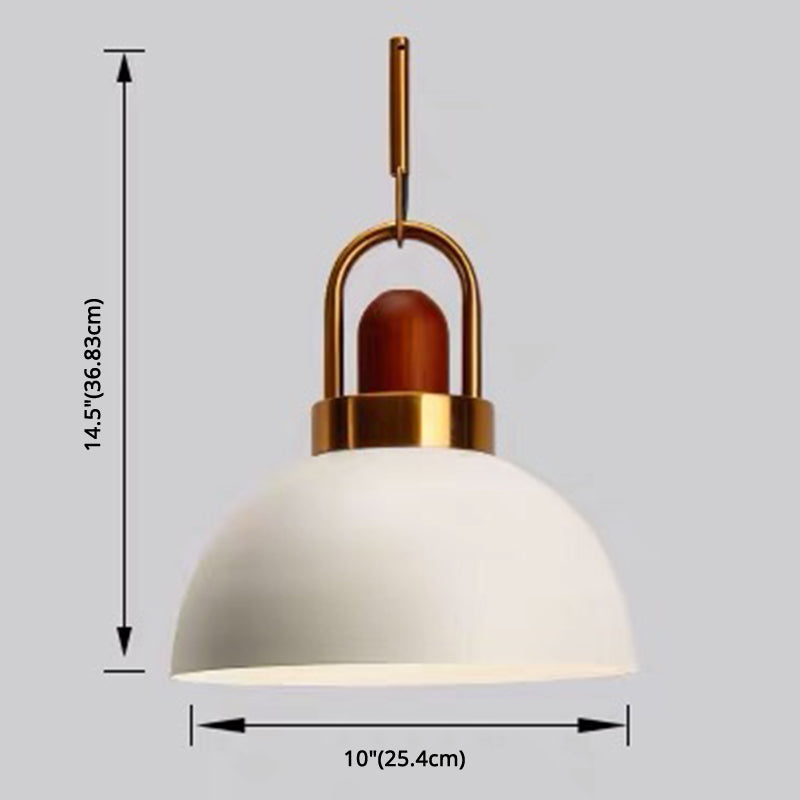 1-Light Bowl Pendant Lamp Nordic Macarons Style Metal Restaurant Hanging Lamp Clearhalo 'Ceiling Lights' 'Modern Pendants' 'Modern' 'Pendant Lights' 'Pendants' Lighting' 2579532