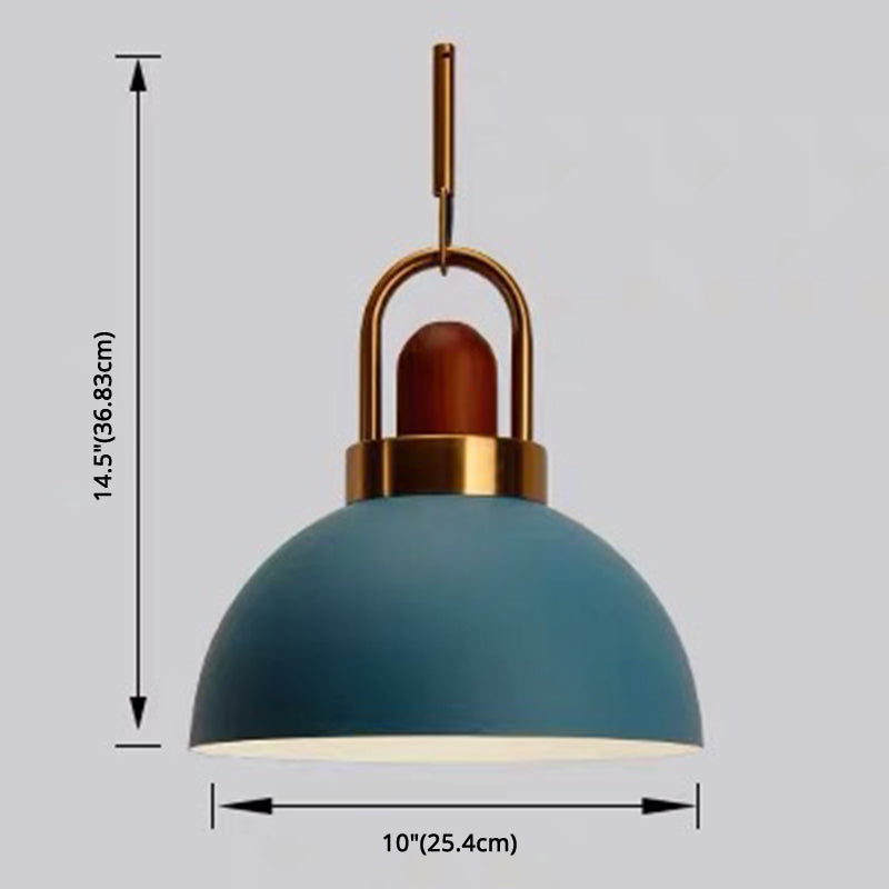 1-Light Bowl Pendant Lamp Nordic Macarons Style Metal Restaurant Hanging Lamp Clearhalo 'Ceiling Lights' 'Modern Pendants' 'Modern' 'Pendant Lights' 'Pendants' Lighting' 2579533